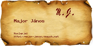 Major János névjegykártya